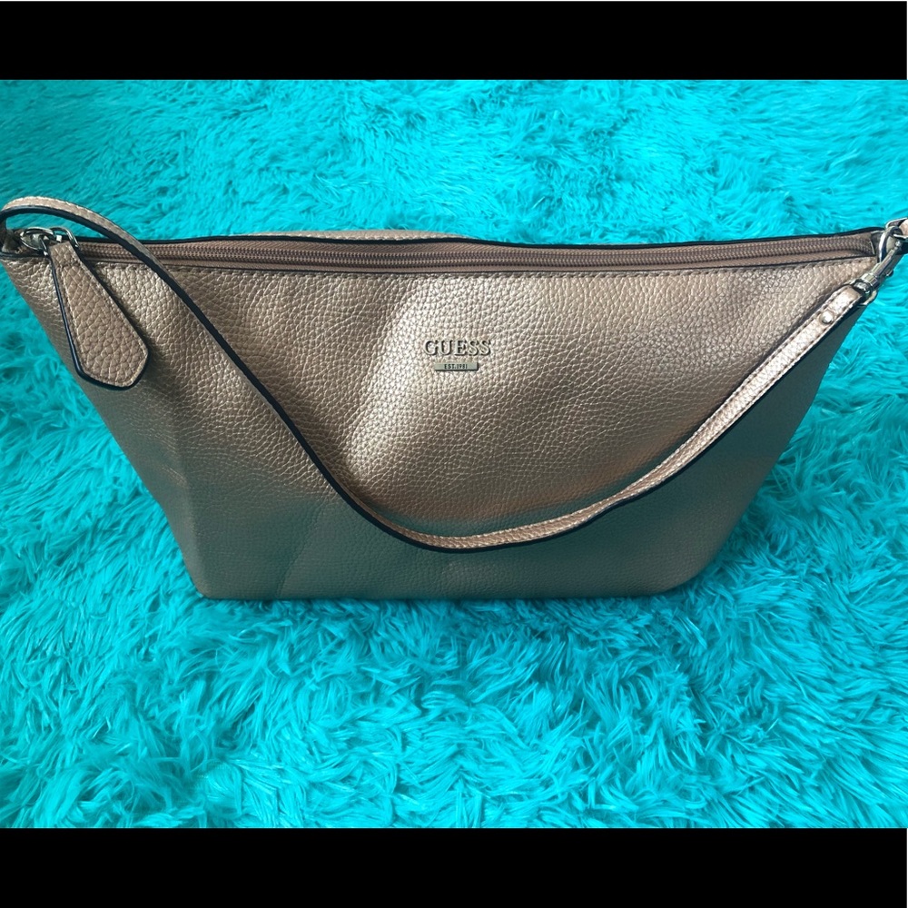 Gold Guess Wristlet/Shoulder Bag